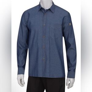 Chef Works Urban Collection Detroit Long-Sleeve Denim Shirt - Men’s Size Small